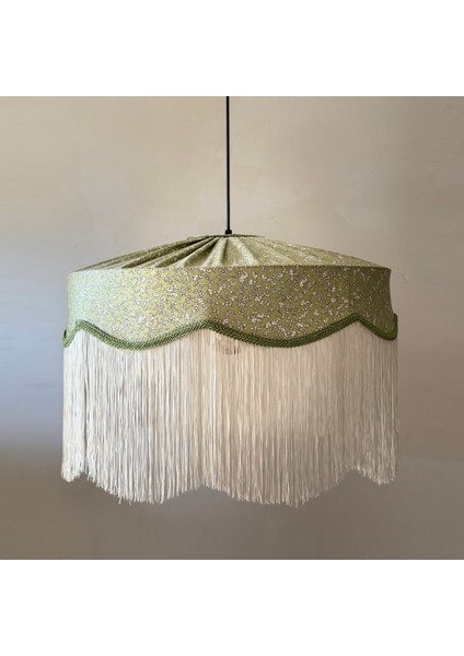 Mylamp Zarafet Saçaklı Kumaş Avize 50X30 cm