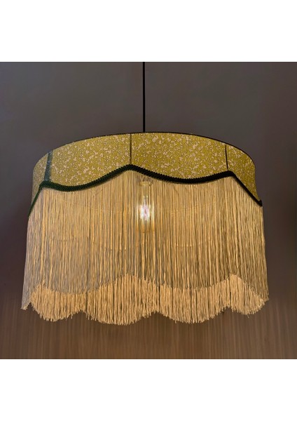 Mylamp Zarafet Saçaklı Kumaş Avize 50X30 cm fırsatları