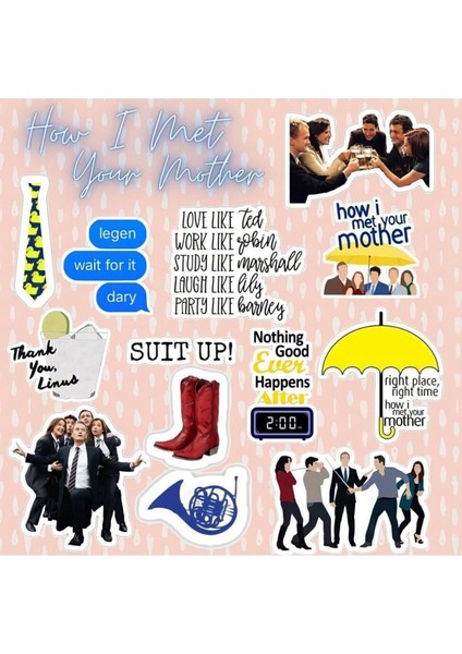 Major Selection How I Met Your Mother Sticker Seti-2 | Laptop Notebook Telefon Etiket Journal