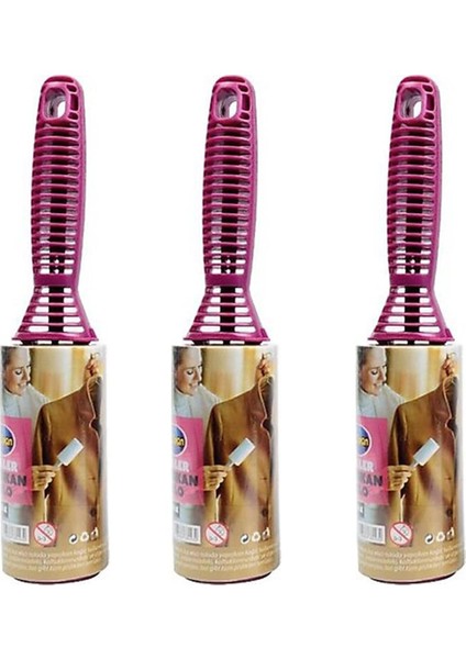 3 Adet Tüy Toplayıcı Yapışkanlı Rulo Kağıt Her Biri 60 Yaprak Kedi Köpek Tüyü Saç Kıl Toz Temizleme