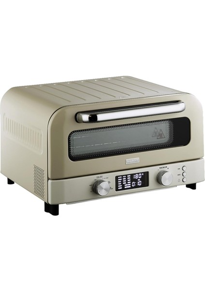 Gem Retro Pizza & Air Fryer Fırın - 2000 W, 16 Program, Pizza Taşı Dahil