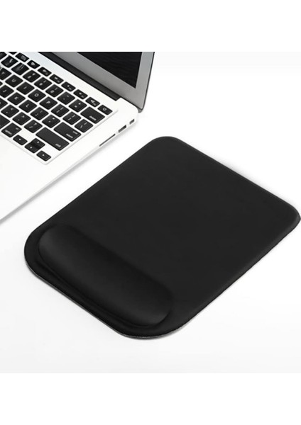 Bilek Destekli Mouse Pad Ergonomik Kaymaz Taban Mouse Pad, Bilek Koruyucu Tasarım Siyah