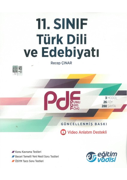 Vadisi 11. Sınıf Türk Dili ve Edebiyatı Güncel Pdf Planlı Ders Föyü