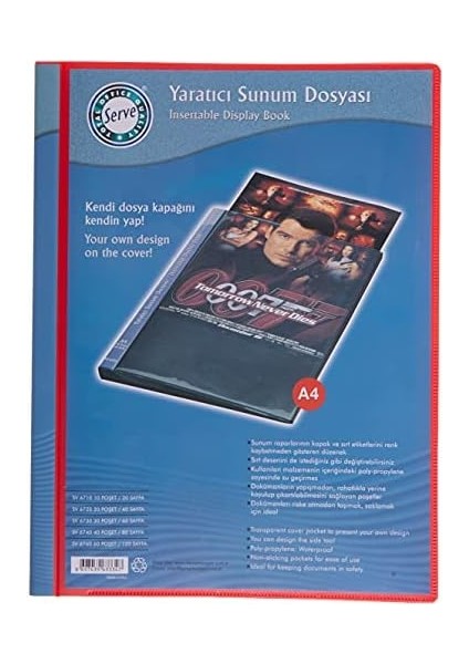 SV-6730-KRM Serve Yaratici Sunum Dosyası, Kırmızı, 30LU fiyatları