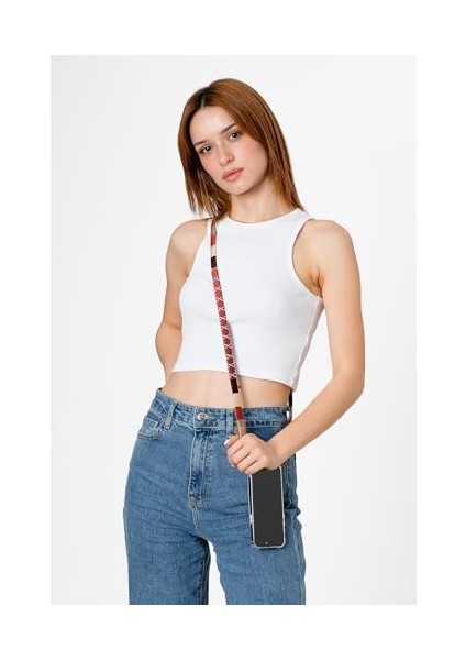 Cinnamon El Örgüsü Yassı Telefon ve Çanta Askısı modelleri