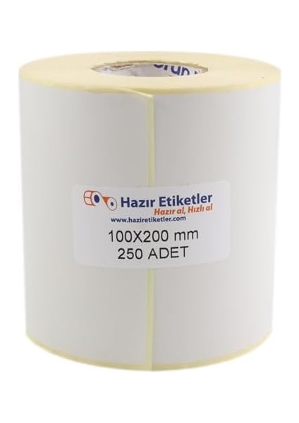Etiketler , Hazır Al Hızlı Al Eko Termal Etiket 100MM x 200MM Ruloda 250 Adet 40MM Kuka Çapında Direk Termal Transfer Etiketi modelleri