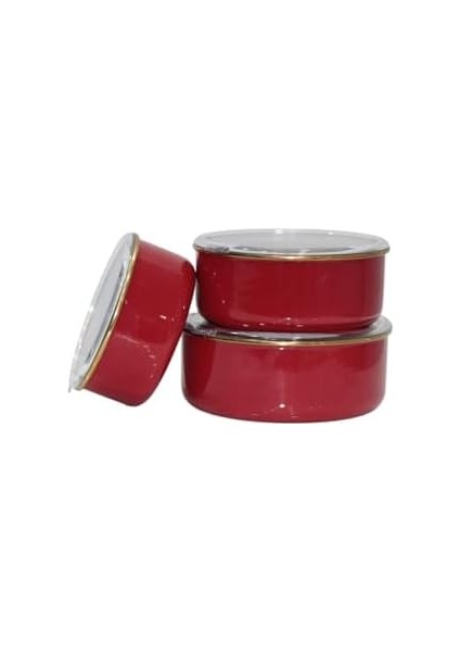 Home Red Emaye Üçlü Saklama Seti modelleri