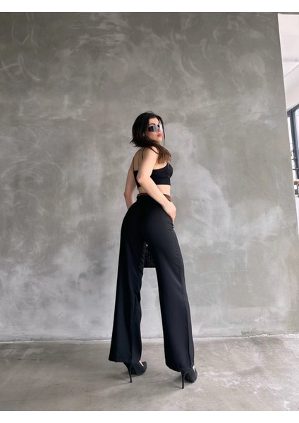 Beli Kemerli Keten Pantolon Siyah fiyatları
