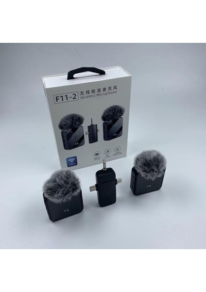 F11-2 Çift Yaka Mikrofonu Kablosuz Bluetooth Profesyonel Ses Kaydı Tak Çalıştır modelleri