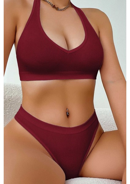 Kadın Bordo Seamless Tanga Sütyen Takım modelleri