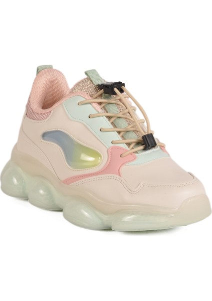 Krem Kilit Bağcıklı Kız Çocuk Spor Ayakkabı modelleri