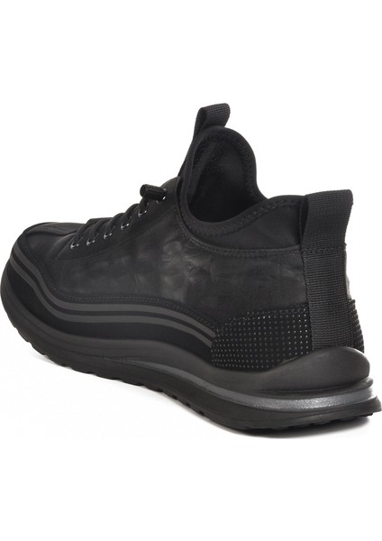 Siyah Lastik Bağcıklı Erkek Sneaker fırsatları