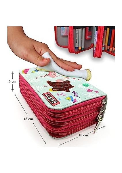 Ikili Flamingo Desenli Modelist Kalem Kutusu Kalemkutu Vegan Deri Üç Bölmeli Kalemlik fiyatları