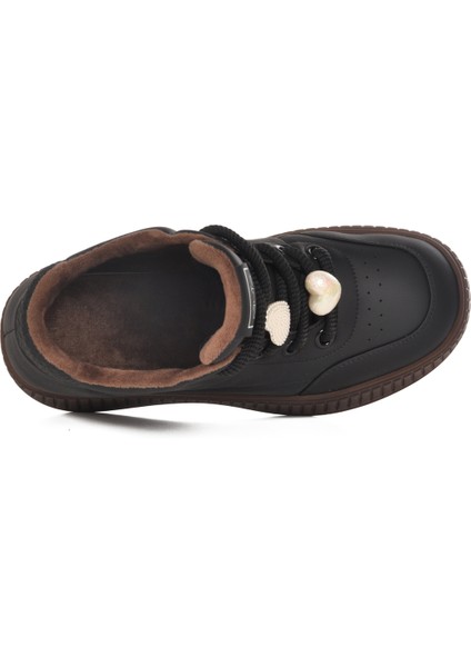 Siyah Içi Polarlı Soğuğa Dayanıklı Kadın Sneaker fırsatları