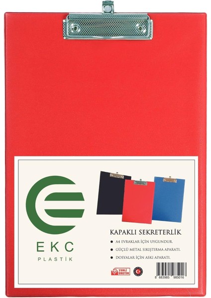 - A4 Kapaklı Sekreterlik Kırmızı, Bloknot Yazı Tablası, Clipboard