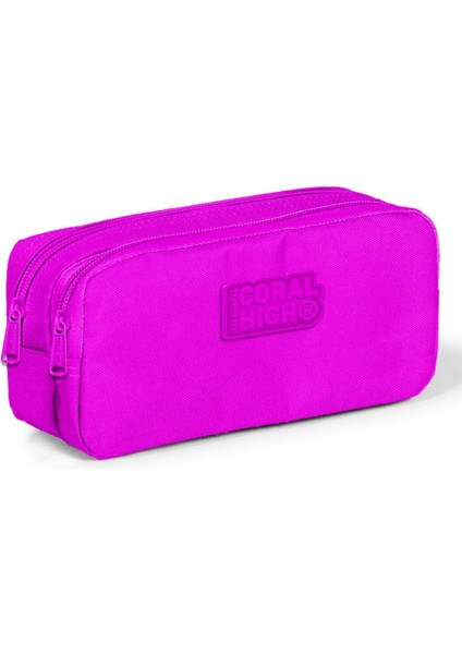 High Kids Düz Pembe Iki Bölmeli Kalem Çantası 22194