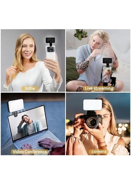 3 Renk Modlu Kısılabilir Selfie Işığı - Kompakt LED Işık, Usb-C Şarjlı, Iphone, Android, Laptop ve Tablet Uyumlu fiyatları