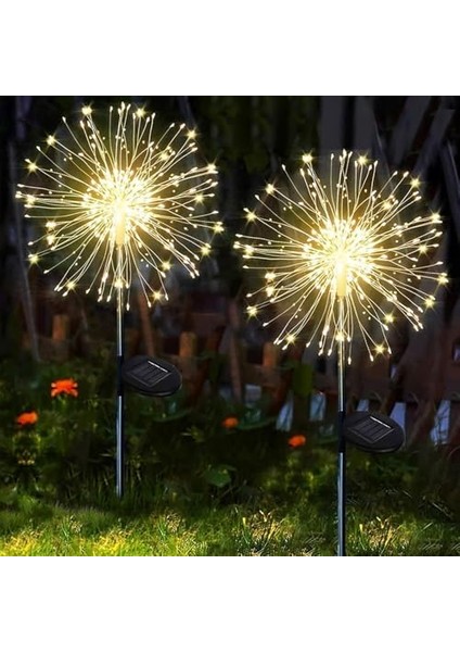 2'li 50 Tel Güneş Enerjili Bahçe Aydınlatması Solar Bahçe Dekorasyon Direk Aydınlatma Kazıklı Aydınlatma Dış Bahçeler Için Yol Aydınlatması fiyatları