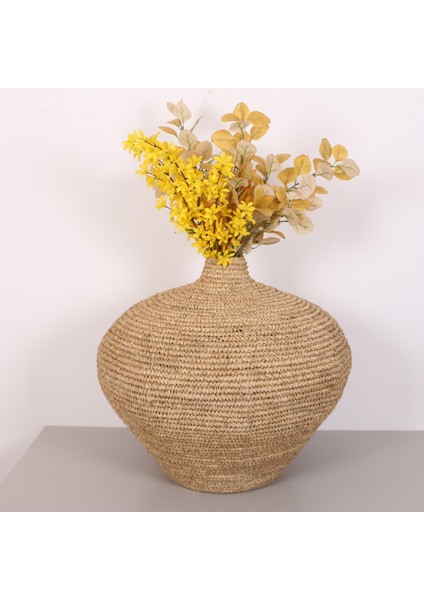 Mylamp Garlıc Rafya Sepet- Saksı 50X50 cm