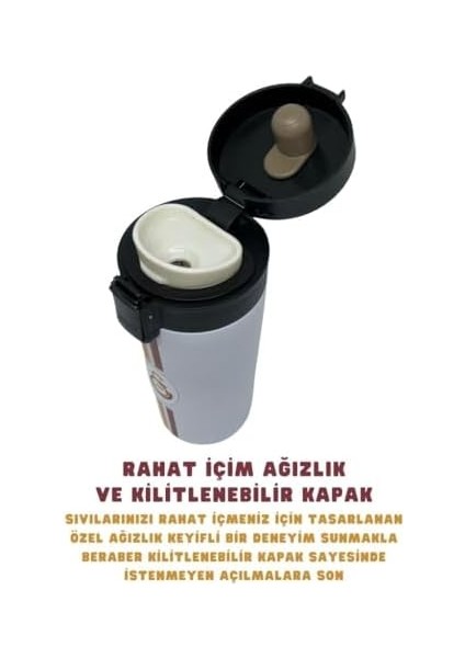 400ML Lisanslı Çift Katlı Paslanmaz Çelik Termos Mug 8 Saat Sıcak Soğuk Hediye Kutulu modelleri