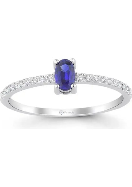 0,40 Karat Pırlanta Safir Yüzük