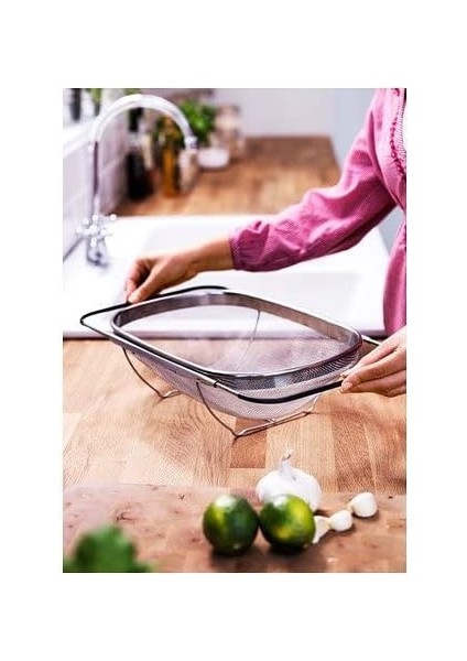 Idealisk - Colander, Stainless Steel, Black - 34 x 23 cm fiyatları