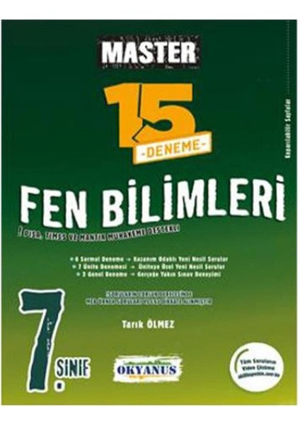 7. Sınıf Master 15 Fen Bilimleri Denemesi
