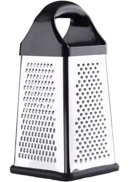 Home Silikon Saplı 4 Yüzeyli Kaymaz Tabanlı Paslanmaz Çelik Rende - Ergonomik Tasarım, Pratik Kullanım ve Çok Amaçlı Rendeleme Özelliği ile Mutfakta Vazgeçilmez Yardımcınız