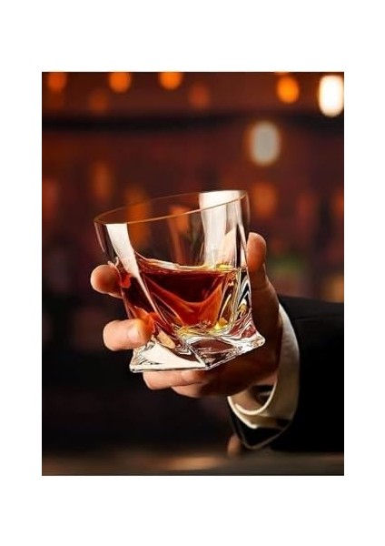 Adet Burgulu Cam Viski Bardağı Seti - Kokteyl Likör Bourbon ve Scotch Sunumu Için fiyatları