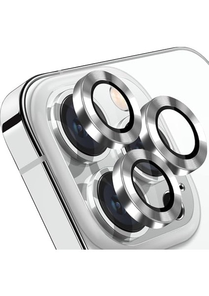 Trend iPhone 15 Pro/iphone 15 Promax Kamera Camı Lens Koruyucu Halka Set - Gümüş Silver fiyatları
