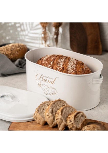 Metal Metal Kapaklı Ekmeklik (Bread Baskılı) LN1022B