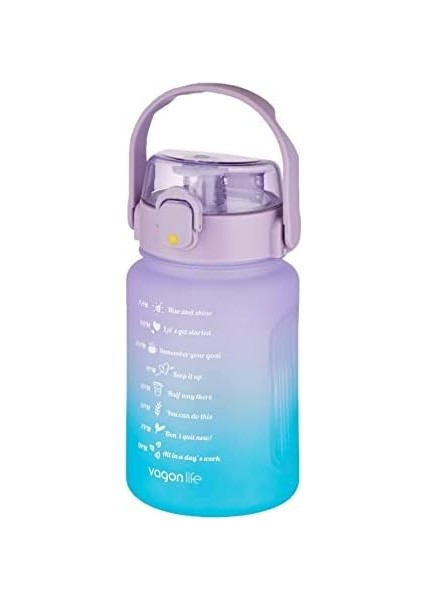 1000 ml Pipetli/pipetsiz Kullanım Çift Renk Softtouch Motivasyon Matarası Sticker Hediyeli modelleri