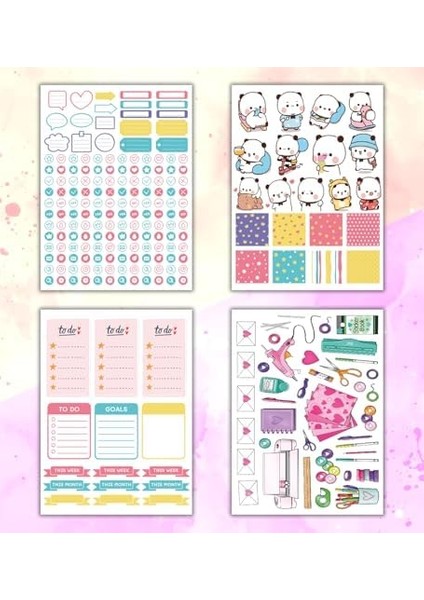 Power My Dıy Sticker Book 24 * 17 cm 16 Sayfa Özel Tasarım Rengarenk Sticker Kitabı modelleri