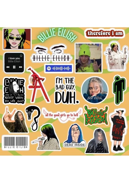 Major Selection Billie Eilish Sticker Seti | Laptop Notebook Telefon Etiket