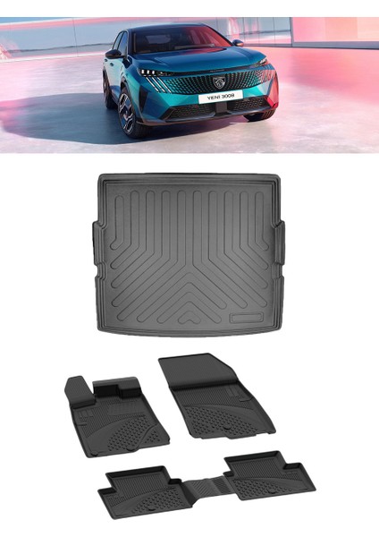 Peugeot 3008 Hybrid 2024 Sonrası 4.5d Paspas 3D Alt Bagaj Havuzu Set