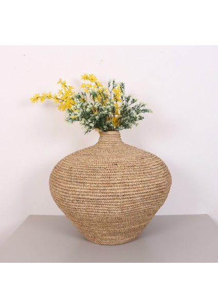 Mylamp Garlıc Rafya Sepet- Saksı 60X60 cm