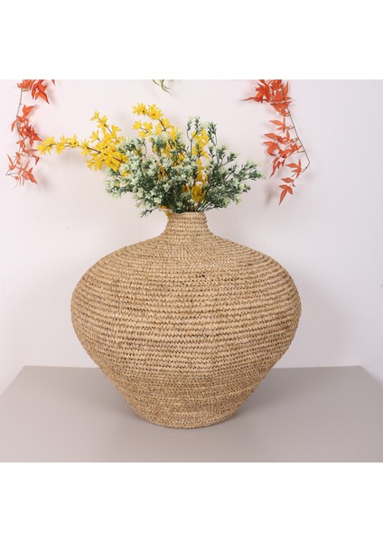 Mylamp Garlıc Rafya Sepet- Saksı 60X60 cm modelleri