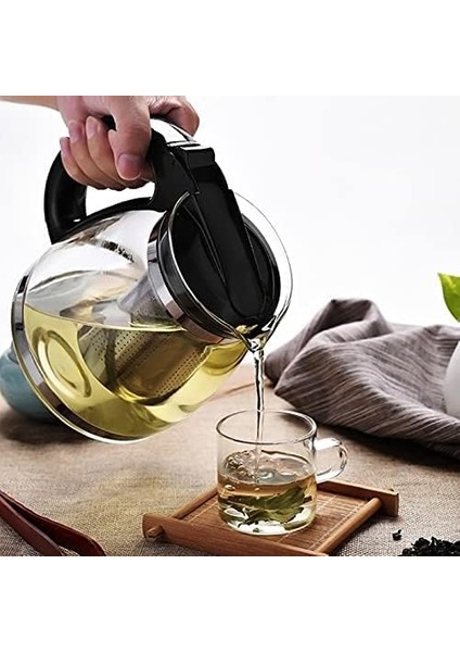 Çaydanlık Paslanmaz Çelik Filtre Kolu Isıya Dayanıklı Cam Çaydanlık Süzgeçli French Press Cam Demlik + Çay Süzgeci fiyatları