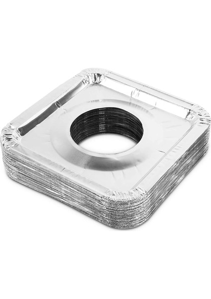 10'lu Alüminyum Ocak Üstü Yağ Koruyucu Levha - 23X23 cm Kare Şekilli, Yüksek Isıya Dayanıklı ve Temizlenebilir Alüminyum Mutfak Koruma Levhası