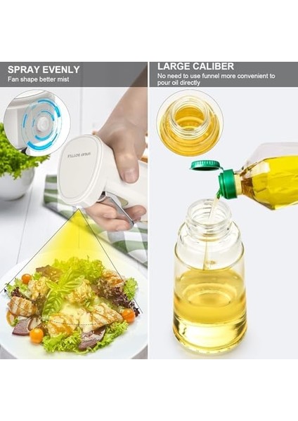 240ML Yağ Zeytinyağı Püskürtücü, Airfryer Sprey Şişesi, Cam Yağ Spreyi, Hava Fritözü Için Yağlık, Barbekü, Salata, Pişirme, Izgara Mutfak Aletleri, Yağdanlık (Beyaz) fiyatları