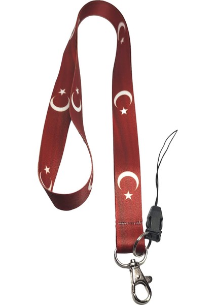 Türk Bayrağı Boyun Ipi Telefon Askısı