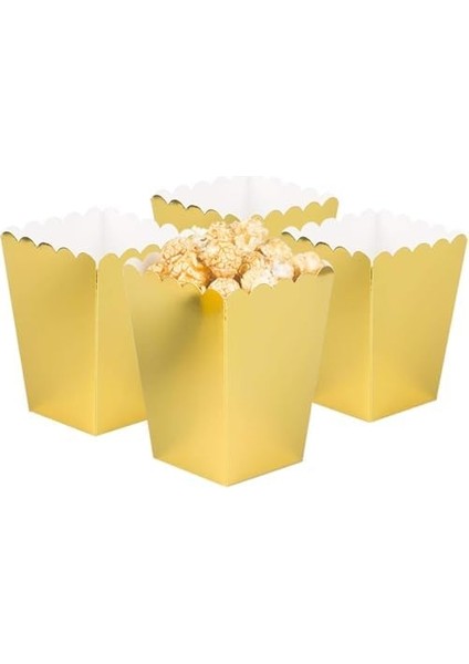 Altın Sarı Renk Popcorn Mısır Kutusu 8 Adet Cips Çerez Kuruyemiş Kutusu fiyatları