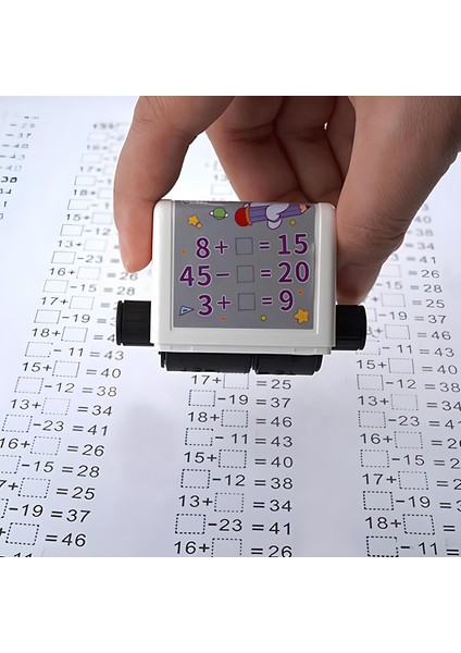 Toplama ve Çıkarma Işlemi Alıştırma Test Kaşesi - Matematik Eğitim Oyuncağı | Ayarlanabilir Rulo Damga | Eğlenceli Matematik Soruları | 1-100 Arası Sayılar | Çocuklar Için Pratik ve Öğrenme Arac