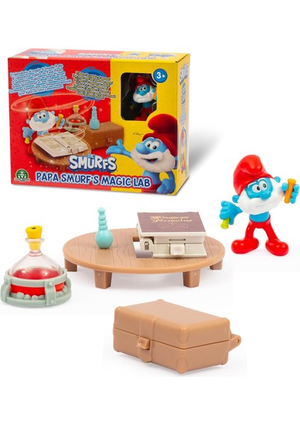 Preziosi Şirinler, Büyük Şirin Mini Oyun Seti, Atölye ve Aksesuarlı, 5,5 cm Büyüklüğünde Şirin Figürü, Açılan Çanta ve Kitap, Eğlenceli ve Güvenli 3 Yaşından Itibaren