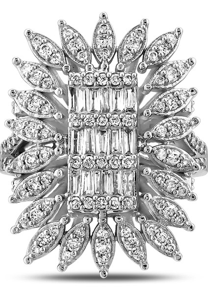 0,86 Karat Pırlanta Baget Yüzük