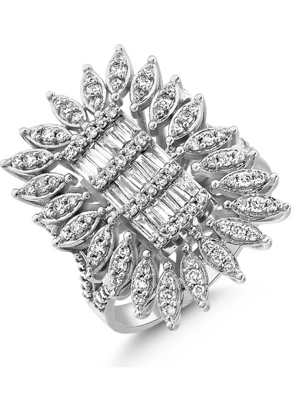 0,86 Karat Pırlanta Baget Yüzük fiyatları