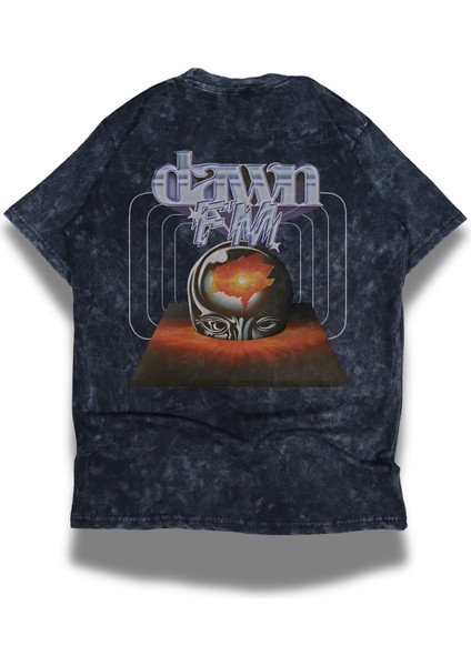 Unisex Dawn Fm Sırt Baskılı Yıkamalı T-Shirt, Oversize The Weeknd Temalı Retro Tişört modelleri