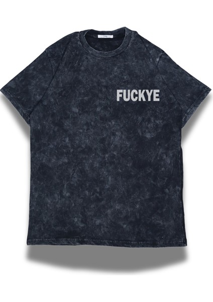 Unisex Fuckye Sırt Baskılı Yıkamalı T-Shirt, Oversize Kanye West Temalı Retro Tişört fiyatları