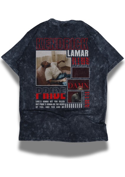 Unisex Pride Kendrick Lamar Sırt Baskılı Yıkamalı T-Shirt, Oversize Rapper Temalı Retro Tişört modelleri
