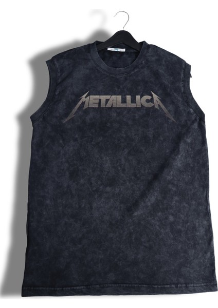 Metallica Artı Members Sırt Baskılı Yıkamalı Kolsuz Tişört, Unisex Rock Band Temalı Sıfır Kol Atlet fiyatları